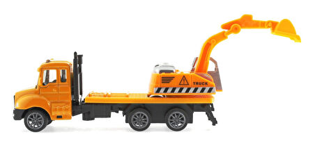 Eğlenceli Oyuncak Çek Bırak Metal Mini Sarı Kepçe Kız Erkek Çocuk Eğitici
