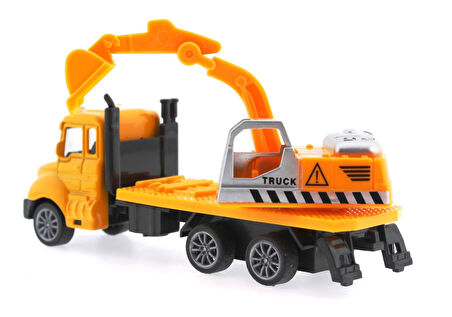 Eğlenceli Oyuncak Çek Bırak Metal Mini Sarı Kepçe Kız Erkek Çocuk Eğitici