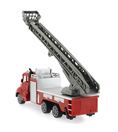 Öğretici Oyuncak Çek Bırak Metal Mini Merdivenli İtfaiye Kamyonu Kız Erkek Çocuk Eğitici Eğitici