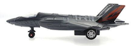 Eğitici Oyuncak Çek Bırak Metal F-35 Benzeri Koyu Gri Savaş Uçağı Sesli Işıklı Kız Erkek Çocuk Eğitici Öğretici Oyun