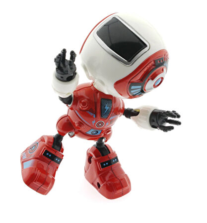 Kız Erkek Çocuk Oyuncak Dekoratif Sesli Işıklı Mini Sevimli Kırmızı Robot Kız Erkek Çocuk Eğitici Eğitic