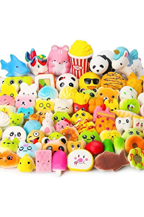 Eğitici Öğretici Çocuk Oyuncaklar 3Adet Squishy Mini Set 130 Farklı Figürden 3'lü Sürpriz Set