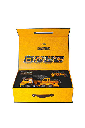 Kız Çocuk Oyuncak Erkek Çocuk Oyuncak HJ8001-2 Kumandalı Metal Excavate Truck Eğitici Oyuncaklar