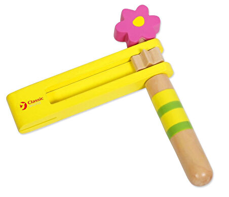 Eğitici Oyuncak Classic World Sarı Ahşap Kastanet-Şak Şak Kız Erkek Çocuk Eğitici Eğitici Oyunca