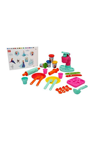 Kız Çocuk Oyuncak Erkek Çocuk Oyuncak Frozen Dondurma Fabrikası Oyun Hamuru Seti 200 gr 29 Parça Eği