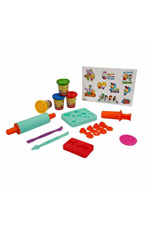 Kız Çocuk Oyuncak Erkek Çocuk Oyuncak Kral Şakir Çantalı Oyun Hamuru Seti 200 gr 20 Parça Eğitici Oy