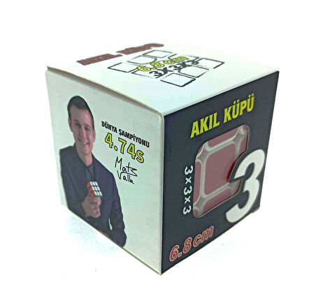 Öğretici Oyuncak Beyaz Zemin Üzeri Renkli Zeka Küpü 3X3X3-6,8cm  Kız Erkek Çocuk Eğitici Eğitici