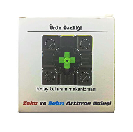 Öğretici Oyuncak Beyaz Zemin Üzeri Renkli Zeka Küpü 3X3X3-6,8cm  Kız Erkek Çocuk Eğitici Eğitici