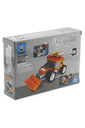 Kız Çocuk Oyuncak Erkek Çocuk Oyuncak Ausini Assembling Master 3 in 1 66 Parça Traktörler Eğitici Oy