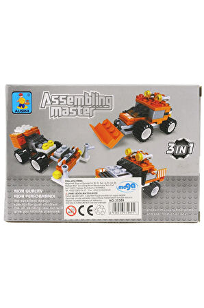 Kız Çocuk Oyuncak Erkek Çocuk Oyuncak Ausini Assembling Master 3 in 1 66 Parça Traktörler Eğitici Oy