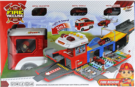 Eğitici Oyuncak İtfaiye İstasyonuna Dönüşen Kamyon Kız Erkek Çocuk Eğitici