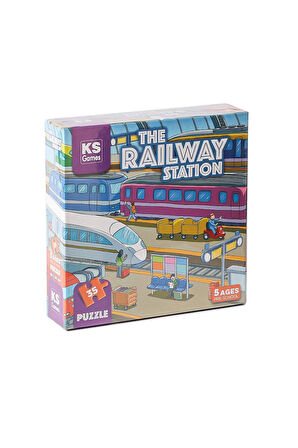 Kız Çocuk Oyuncak Erkek Çocuk Oyuncak PRS 32712 The Railway Station Pre School Puzzle -Ks Puzzle Eği
