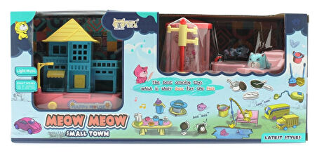 Öğretici Oyuncak Kedi Şehri Ev ve Banyo Oyun Seti Kız Erkek Çocuk Eğitici