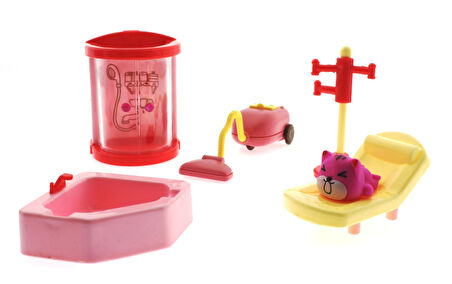 Öğretici Oyuncak Kedi Şehri Ev ve Banyo Oyun Seti Kız Erkek Çocuk Eğitici