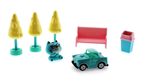 Eğitici Oyuncak Kedi Şehri Park Figürleri Seti Kız Erkek Çocuk Eğitici