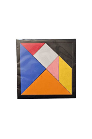 Eğitici Öğretici Çocuk Oyuncaklar Ahşap Tangram Zeka Oyunu 6mm 14x14cm 3Adet