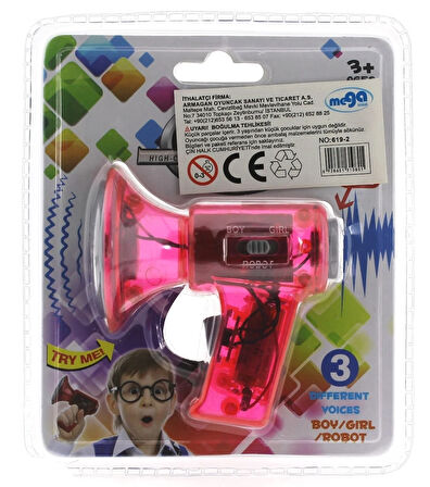 Eğitici Oyuncak Ses Değiştirici Mini Pembe Megafon Kız Erkek Çocuk Eğitici