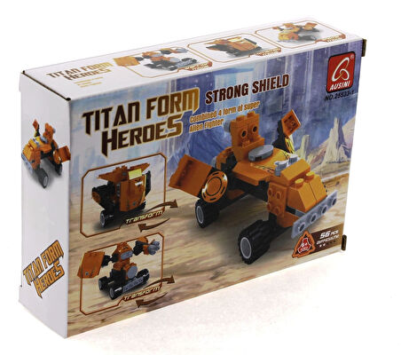 Kız Erkek Çocuk Oyuncak Ausini Titan Uzaylı Savaşçı -1 Strong Shield 56 Parça Kız Erkek Çocuk Eğitici Eğ