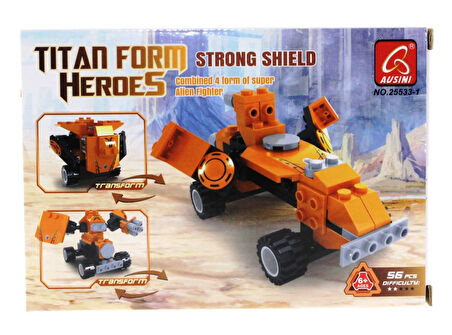 Kız Erkek Çocuk Oyuncak Ausini Titan Uzaylı Savaşçı -1 Strong Shield 56 Parça Kız Erkek Çocuk Eğitici Eğ