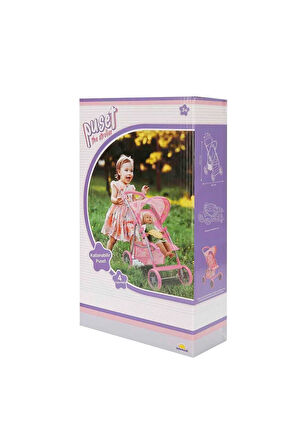 Kız Çocuk Oyuncak Erkek Çocuk Oyuncak 09324 Çilek Desenli 4 Tekerlekli Puset -Sunman Eğitici Oyuncak