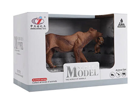 Eğlenceli Oyuncak Kutulu Model Figür Hayvan Aslan Kız Erkek Çocuk Eğitici