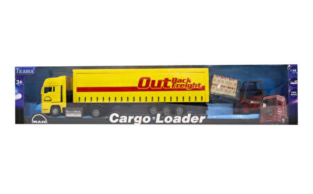 Kız Erkek Çocuk Oyuncak Kutulu Sürtmeli Forklift ve Mavi Konteynır Tır Kız Erkek Çocuk Eğitici Eğitici O