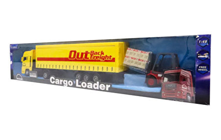 Kız Erkek Çocuk Oyuncak Kutulu Sürtmeli Forklift ve Mavi Konteynır Tır Kız Erkek Çocuk Eğitici Eğitici O