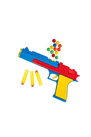Kız Çocuk Oyuncak Erkek Çocuk Oyuncak ER-132 Dart ve Top Atan Desert Eagle Eğitici Oyuncakla
