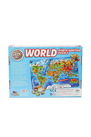 Kız Çocuk Oyuncak Erkek Çocuk Oyuncak 7375 Dünya Kültür Haritası Puzzle -Totteriq Eğitici Oyuncaklar