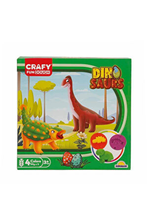 Kız Çocuk Oyuncak Erkek Çocuk Oyuncak 4734 Crafy 14’lü Oyun Hamuru Kalıp Seti – Dinozorlar Eğitici O