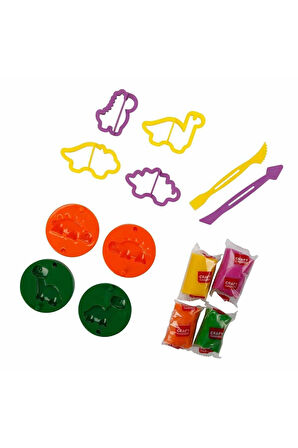 Kız Çocuk Oyuncak Erkek Çocuk Oyuncak 4734 Crafy 14’lü Oyun Hamuru Kalıp Seti – Dinozorlar Eğitici O