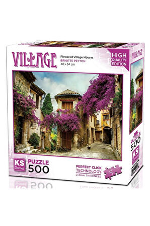 Kız Çocuk Oyuncak Erkek Çocuk Oyuncak KS Games Flowered Village Houses Puzzle 500 Parça 20062 Eğitic
