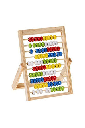 Kız Çocuk Oyuncak Erkek Çocuk Oyuncak Sunman Ahşap Ayaklı Abaküs -Ürün ölçüleri 20 x 16 x 1,5cm Eğit