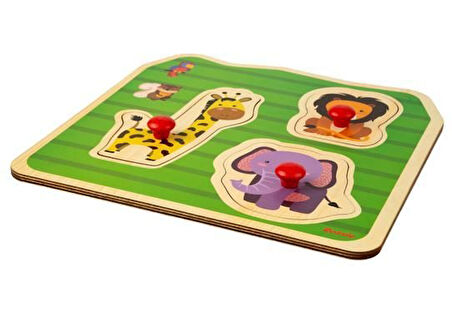 Eğlenceli Oyuncak Rossie Ahşap İlk Yapbozum-Vahşi Hayvanlar Kız Erkek Çocuk Eğitici Eğitici Oyunca