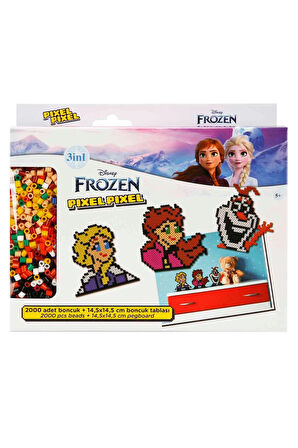 Kız Çocuk Oyuncak Erkek Çocuk Oyuncak 3in1 Frozen Pixel Pixel Boncuk Aktivite ve Oyuncak Seti S00005