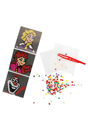 Kız Çocuk Oyuncak Erkek Çocuk Oyuncak 3in1 Frozen Pixel Pixel Boncuk Aktivite ve Oyuncak Seti S00005