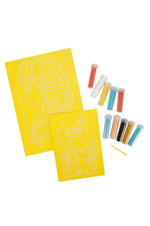 Kız Çocuk Oyuncak Erkek Çocuk Oyuncak 2in1 Frozen Kum Boyama Seti S00005170 Eğitici Oyuncaklar