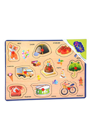 Kız Çocuk Oyuncak Erkek Çocuk Oyuncak 290/291 Onyıl, Ahşap Tutmalı Karışık Serisi Eğitici Oyuncaklar