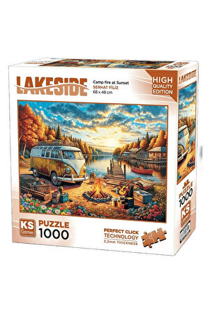 Kız Çocuk Oyuncak Erkek Çocuk Oyuncak KS Games Vosvos Camp Fire At Sunset Puzzle 1000 Parça 20810 Eğ