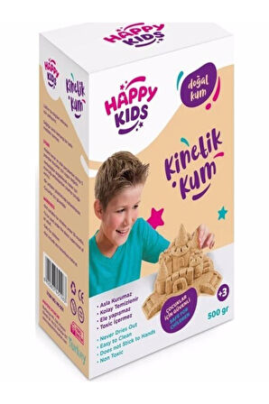 Eğitici Eğlenceli Çocuk Oyuncak Happy Kids Kinetik Kum - Doğal Kum 500gr