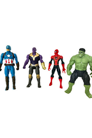 Eğitici Öğretici Çocuk Oyuncaklar Yenilmezler Thanos - Hulk - Captain America - Örümcek Adam 4'lü Sü