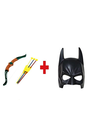 Eğitici Öğretici Çocuk Oyuncaklar Ok Yay Vantuz Fırlatan Oyuncak Seti Ve Batman Maskesi