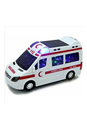 Eğitici Öğretici Çocuk Oyuncaklar Pilli 3d Işıklı Ve Sesli Oyuncak Ambulans Arabası