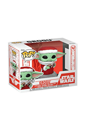 Kız Çocuk Oyuncak Erkek Çocuk Oyuncak Funko POP Holiday Grogu with Christmas Cookie Eğitici Oyuncakl