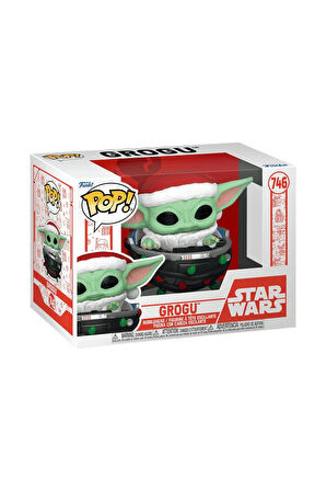 Kız Çocuk Oyuncak Erkek Çocuk Oyuncak Funko POP Holiday Grogu with Santa Hat in Pram Eğitici Oyuncak