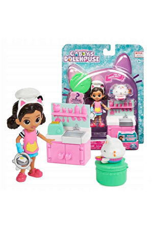 Kız Çocuk Oyuncak Erkek Çocuk Oyuncak Gabby's Poppenhuis Figürlü Mutfak Seti 6066483 Eğitici Oyuncak