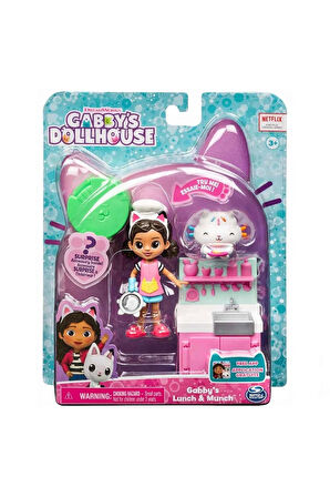 Kız Çocuk Oyuncak Erkek Çocuk Oyuncak Gabby's Poppenhuis Figürlü Mutfak Seti 6066483 Eğitici Oyuncak