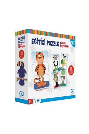 Kız Çocuk Oyuncak Erkek Çocuk Oyuncak CA.5028 CA Games Eğitici Puzzle Neşeli Hayvanlar Eğitici Oyunc