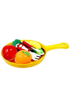 Eğitici Öğretici Çocuk Oyuncaklar Tavalı Meyve Ve Sebze Kesme Seti 15 Parça Oyuncak Akıds
