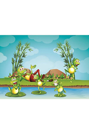 Kız Çocuk Oyuncak Erkek Çocuk Oyuncak 4496 Hayvanlar ve Yavruları 35+60 Parça Çocuk Puzzle Eğitici O